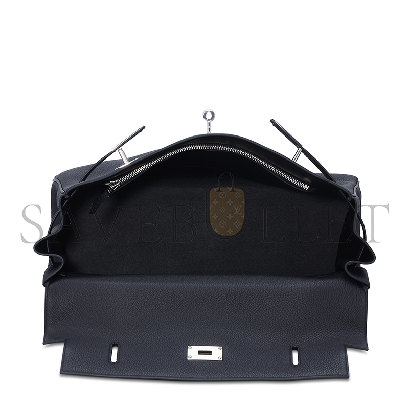 H**me5 black togo leather maxi kelly 42 with palladium hardware 19271 (42*27*17cm)